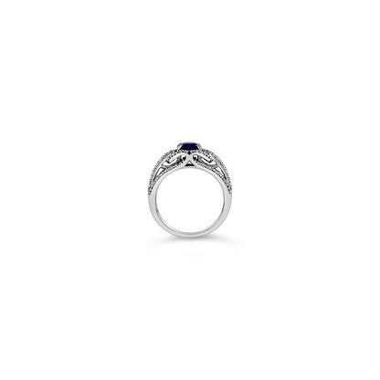 1 1/3 cts Blue Sapphire and Diamond Ring in 14K White Gold by Le Vian - BirthStone.com