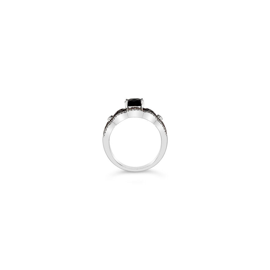 LeVian® Ring Smoky Quartz Vanilla Diamonds® Chocolate Diamonds® 14K White Gold