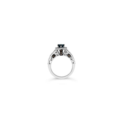 1 1/8 cts Aqua Zircon and Diamond Ring in 14K White Gold by Le Vian - BirthStone.com