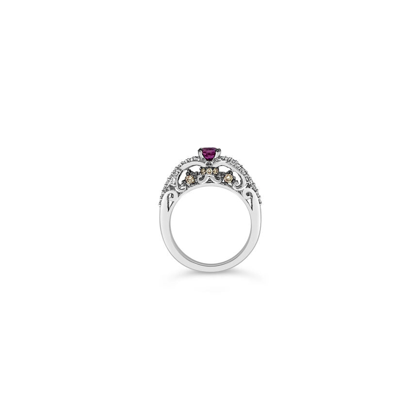 LeVian Ring Purple Sapphire Chocolate Diamonds® White Diamonds 14K White Gold