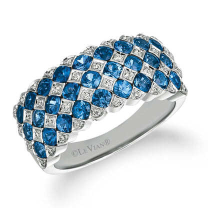 2 1/4 cts Blue Sapphire and Diamond Ring in 14K White Gold by Le Vian - BirthStone.com