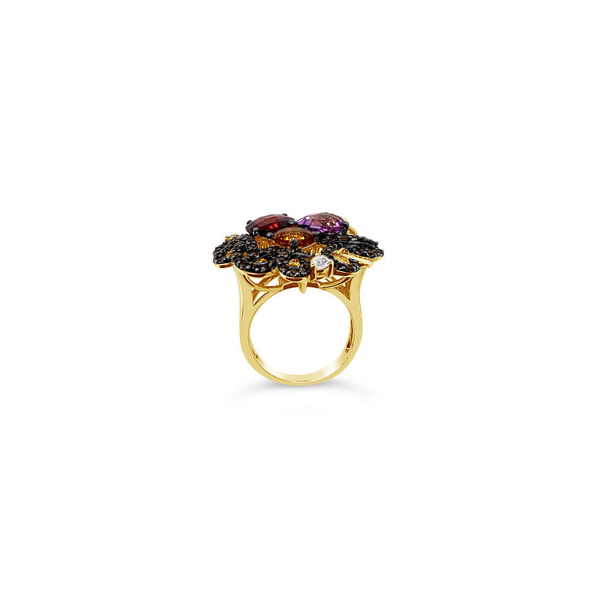 LeVian® Ring Garnet Amethyst Citrine Vanilla Topaz? Smoky Quartz 14K Honey Gold?