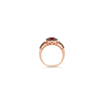 LeVian® Ring Fire Opal  White Diamonds Chocolate Diamonds® 14K Strawberry Gold