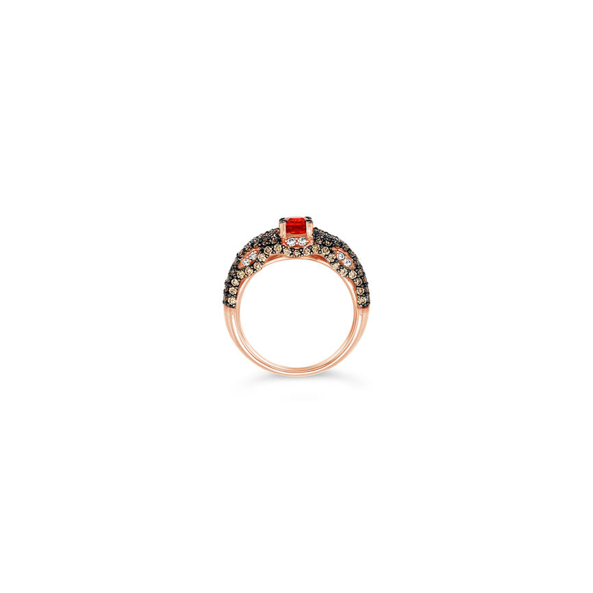 1 5/8 cts Red Fire Opals and Diamond Ring in 14K Rose Gold by Le Vian - BirthStone.com