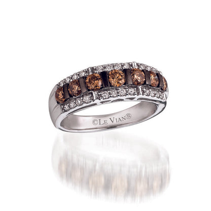 1 1/8 cts Chocolate Diamond Ring in 14K White Gold by Le Vian - BirthStone.com