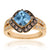 1 1/3 cts Blue Aquamarine and Diamond Ring in 14K Rose Gold by Le Vian