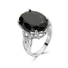 SILVER 925  GOLD BLACK SAPPHIRE RING