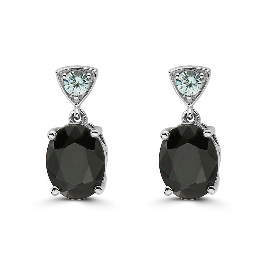 Black Sapphire Diamond Earrings