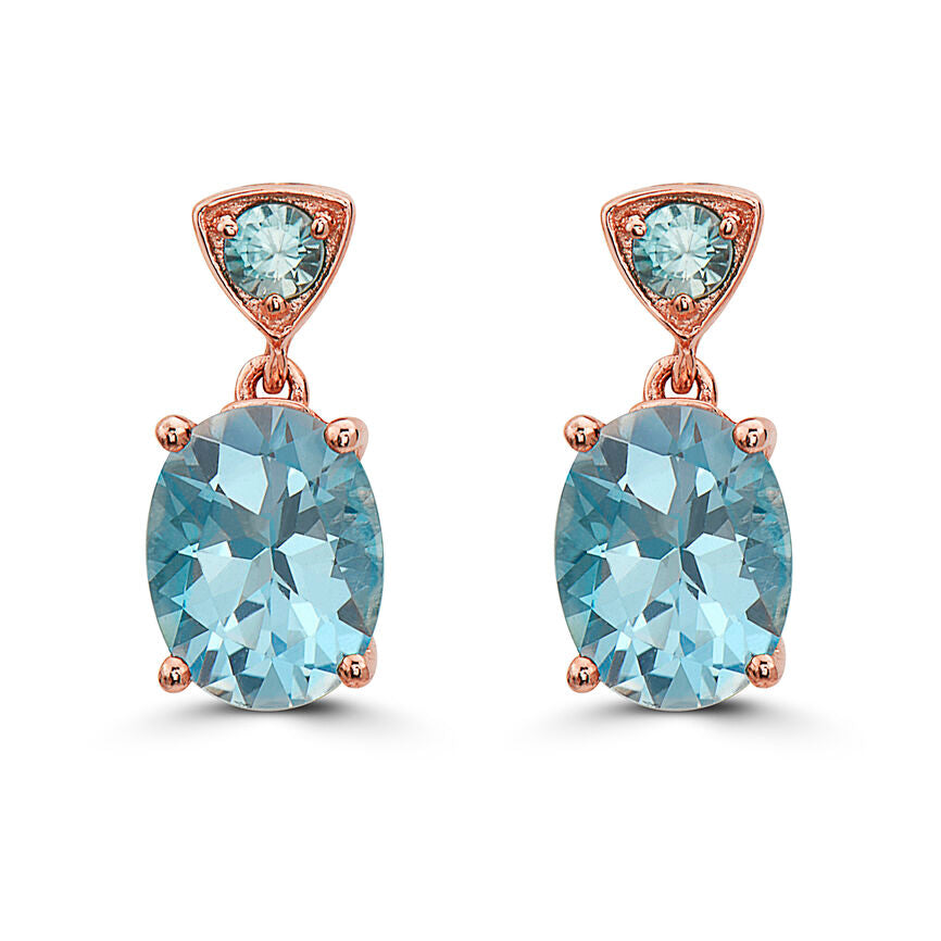 SILVER 925  GOLD SIGNITY BLUE TOPAZ, BLUE ZIRCON E