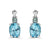 4 1/4 cts Blue Topaz and Zircon Earrings in Sterling Silver Plated Sterling Silver by Le Vian