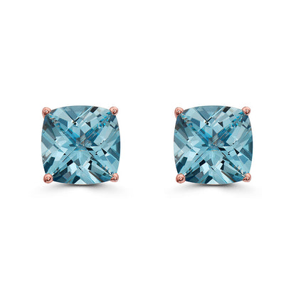 8 1/4 cts Blue Topaz Earrings in Sterling Silver Plated Rose Gold by Le Vian - BirthStone.com