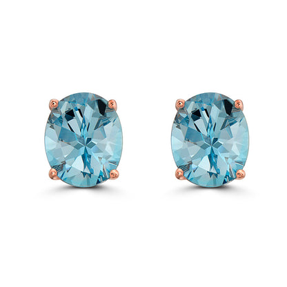 7 7/8 cts Blue Topaz Earrings in Sterling Silver Plated Rose Gold by Le Vian - BirthStone.com