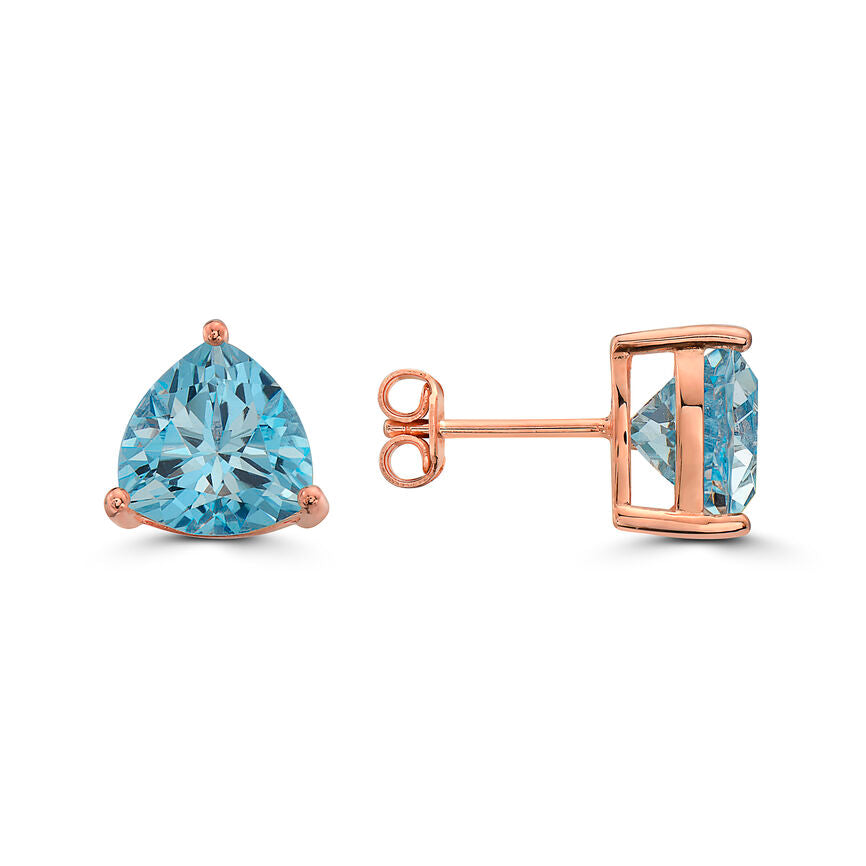 6 cts Blue Topaz Earrings in Sterling Silver Plated Rose Gold by Le Vian - BirthStone.com