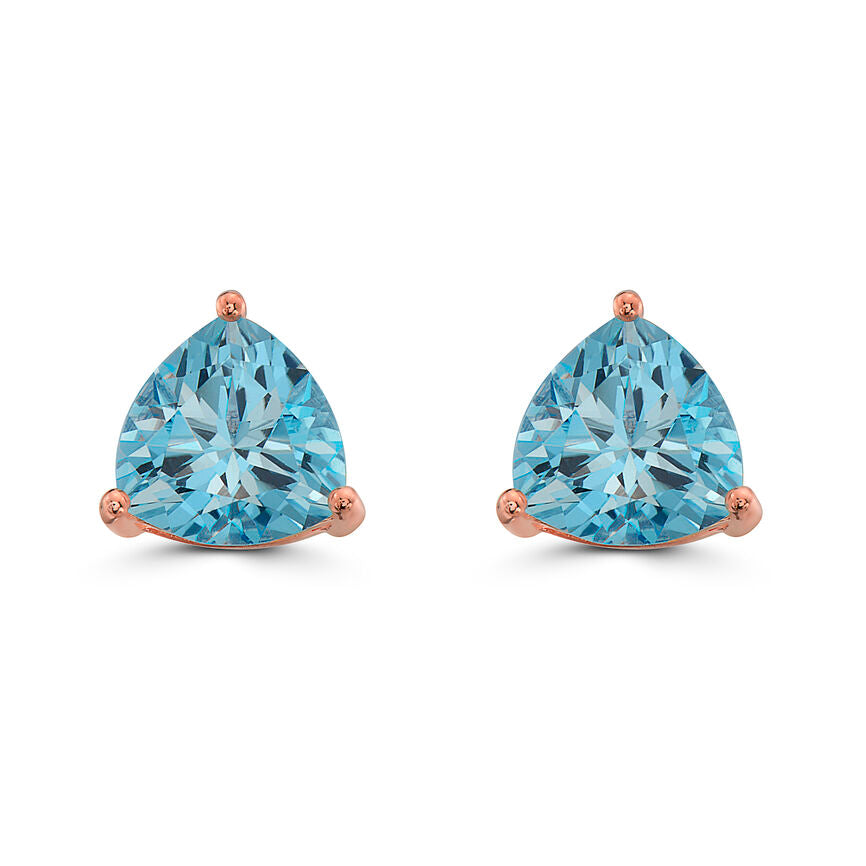 6 cts Blue Topaz Earrings in Sterling Silver Plated Rose Gold by Le Vian - BirthStone.com