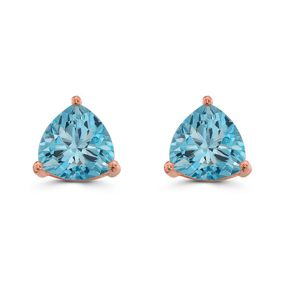 6 cts Blue Topaz Earrings in Sterling Silver Plated Rose Gold by Le Vian - BirthStone.com