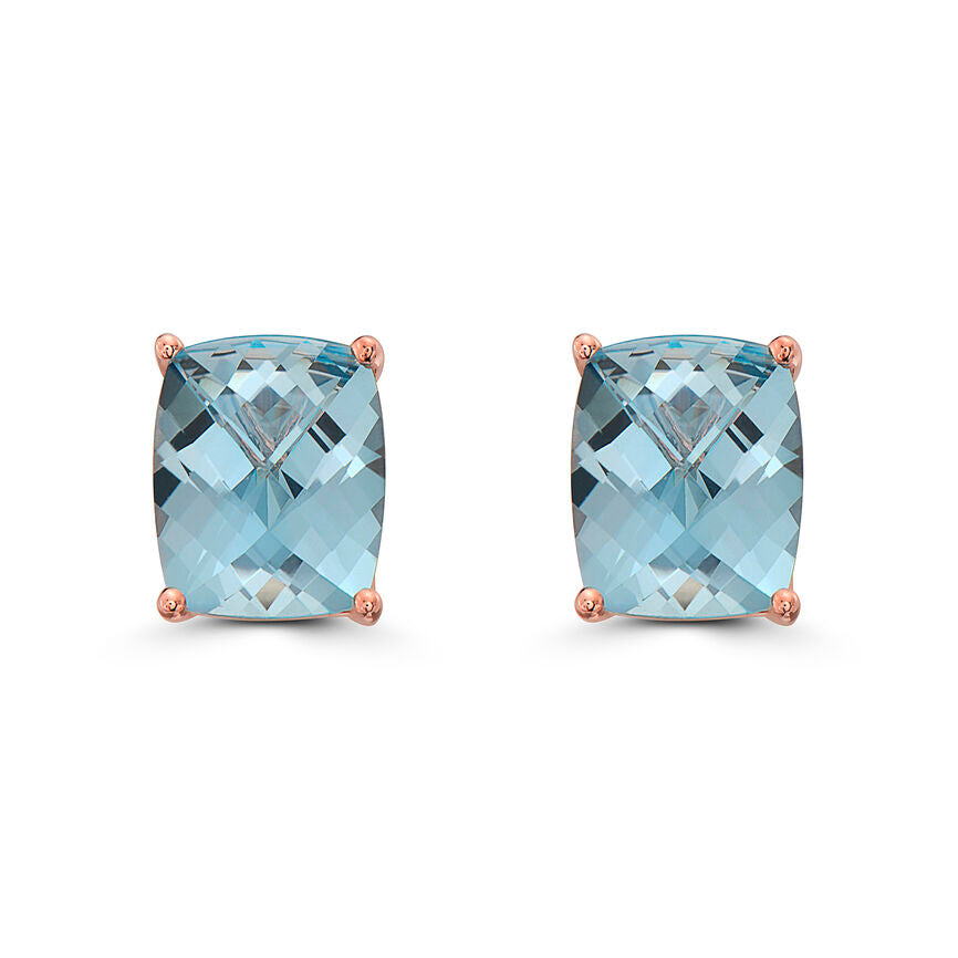 5 5/8 cts Blue Topaz Earrings in Sterling Silver Plated Rose Gold by Le Vian - BirthStone.com