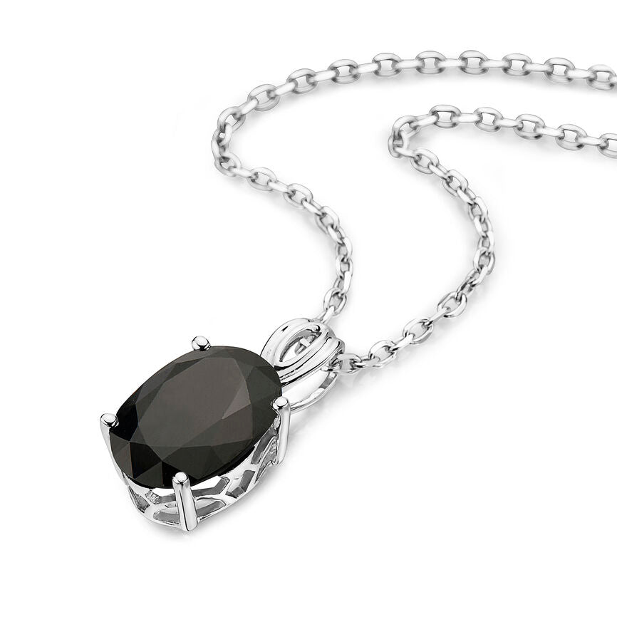 7 1/2 cts Black Sapphire Necklace in Sterling Silver Plated Sterling Silver by Le Vian - BirthStone.com