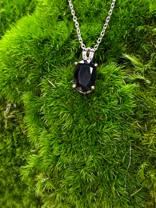 7 1/2 cts Black Sapphire Necklace in Sterling Silver Plated Sterling Silver by Le Vian - BirthStone.com