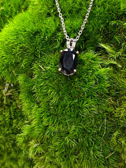 7 1/2 cts Black Sapphire Necklace in Sterling Silver Plated Sterling Silver by Le Vian - BirthStone.com