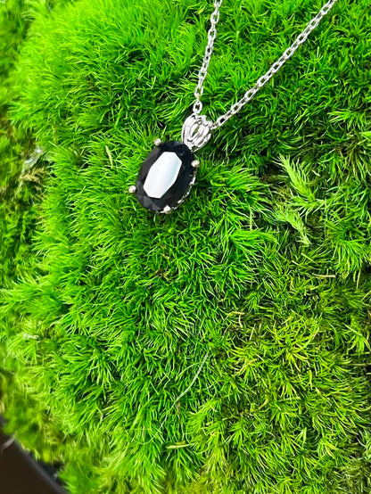 7 1/2 cts Black Sapphire Necklace in Sterling Silver Plated Sterling Silver by Le Vian - BirthStone.com