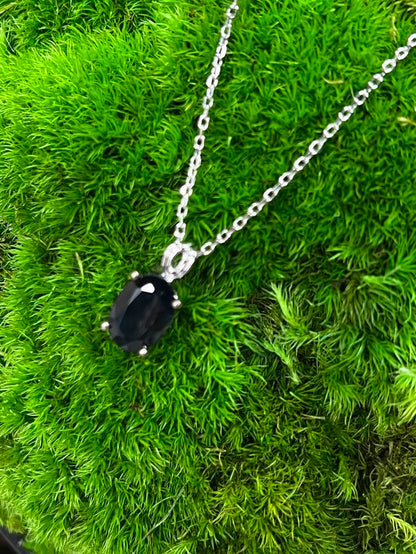 7 1/2 cts Black Sapphire Necklace in Sterling Silver Plated Sterling Silver by Le Vian - BirthStone.com