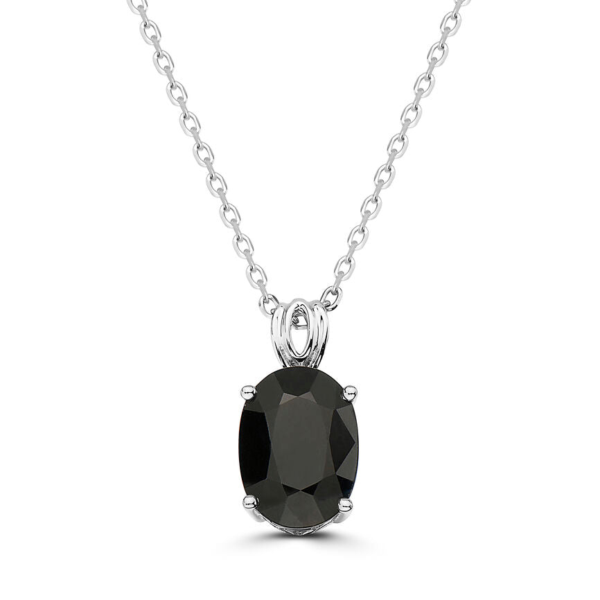 7 1/2 cts Black Sapphire Necklace in Sterling Silver Plated Sterling Silver by Le Vian - BirthStone.com