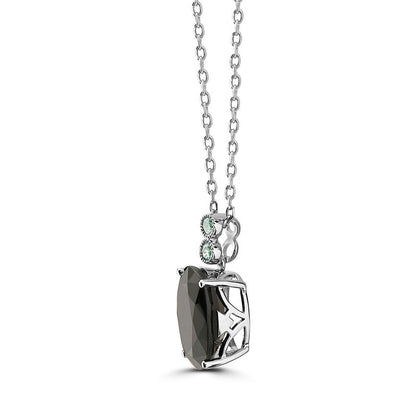 15 3/4 cts Black Sapphire and Zircon Necklace in Sterling Silver Plated Sterling Silver by Le Vian - BirthStone.com