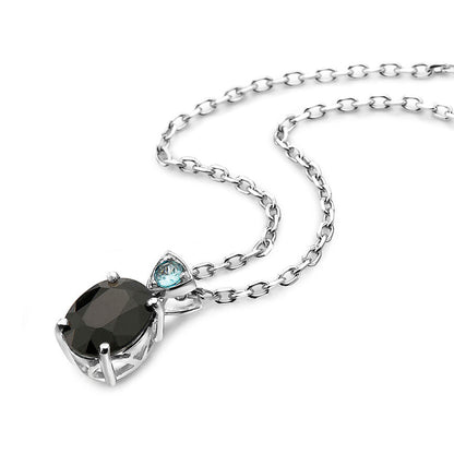 4 cts Black Sapphire and Zircon Necklace in Sterling Silver Plated Sterling Silver by Le Vian - BirthStone.com