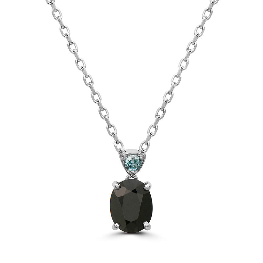 4 cts Black Sapphire and Zircon Necklace in Sterling Silver Plated Sterling Silver by Le Vian - BirthStone.com