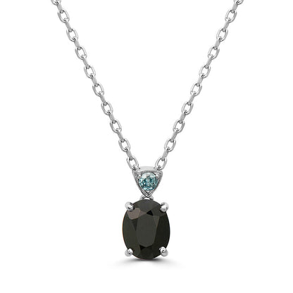 4 cts Black Sapphire and Zircon Necklace in Sterling Silver Plated Sterling Silver by Le Vian - BirthStone.com