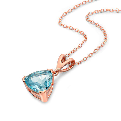 SILVER 925 STRAWBERRY GOLD SIGNITY BLUE TOPAZ PEND