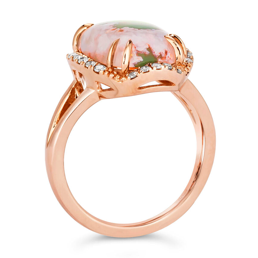 4 1/4 cts Green Aquaprase and Topaz Ring in Sterling Silver Plated Rose Gold by Le Vian - BirthStone.com