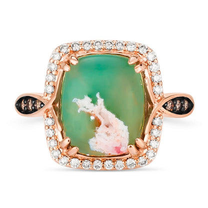 4 7/8 cts Green Aquaprase and Topaz Ring in Sterling Silver Plated Rose Gold by Le Vian - BirthStone.com