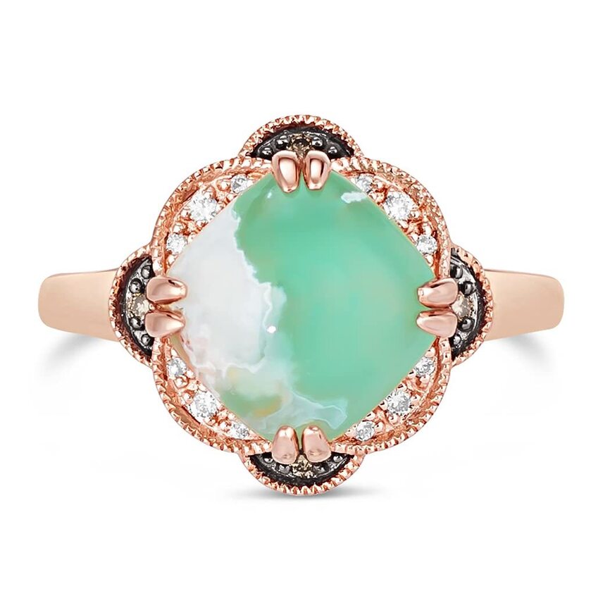 3 1/3 cts Green Aquaprase and Topaz Ring in Sterling Silver Plated Rose Gold by Le Vian - BirthStone.com