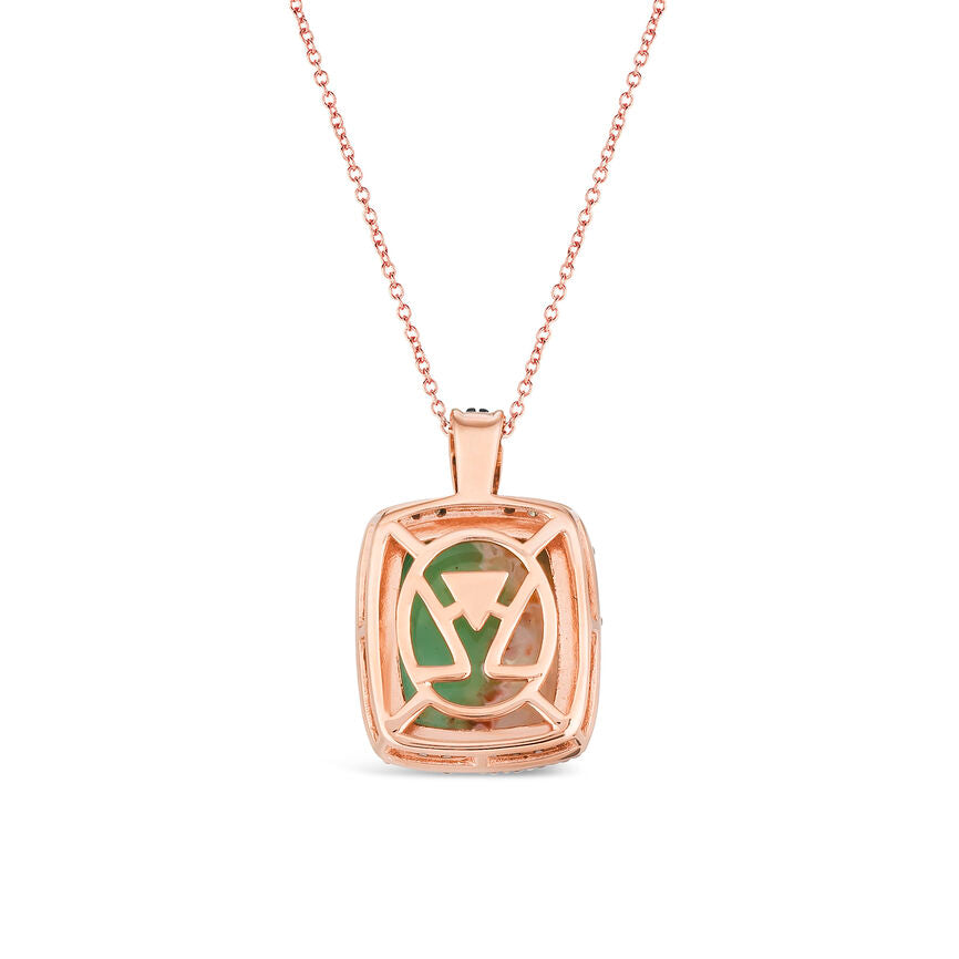 4 7/8 cts Green Aquaprase and Topaz Necklace in Sterling Silver Plated Rose Gold by Le Vian - BirthStone.com