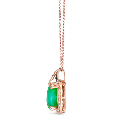 4 7/8 cts Green Aquaprase and Topaz Necklace in Sterling Silver Plated Rose Gold by Le Vian - BirthStone.com