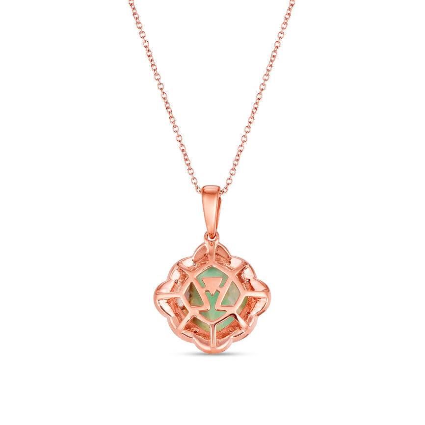 3 1/2 cts Green Aquaprase and Topaz Necklace in Sterling Silver Plated Rose Gold by Le Vian - BirthStone.com