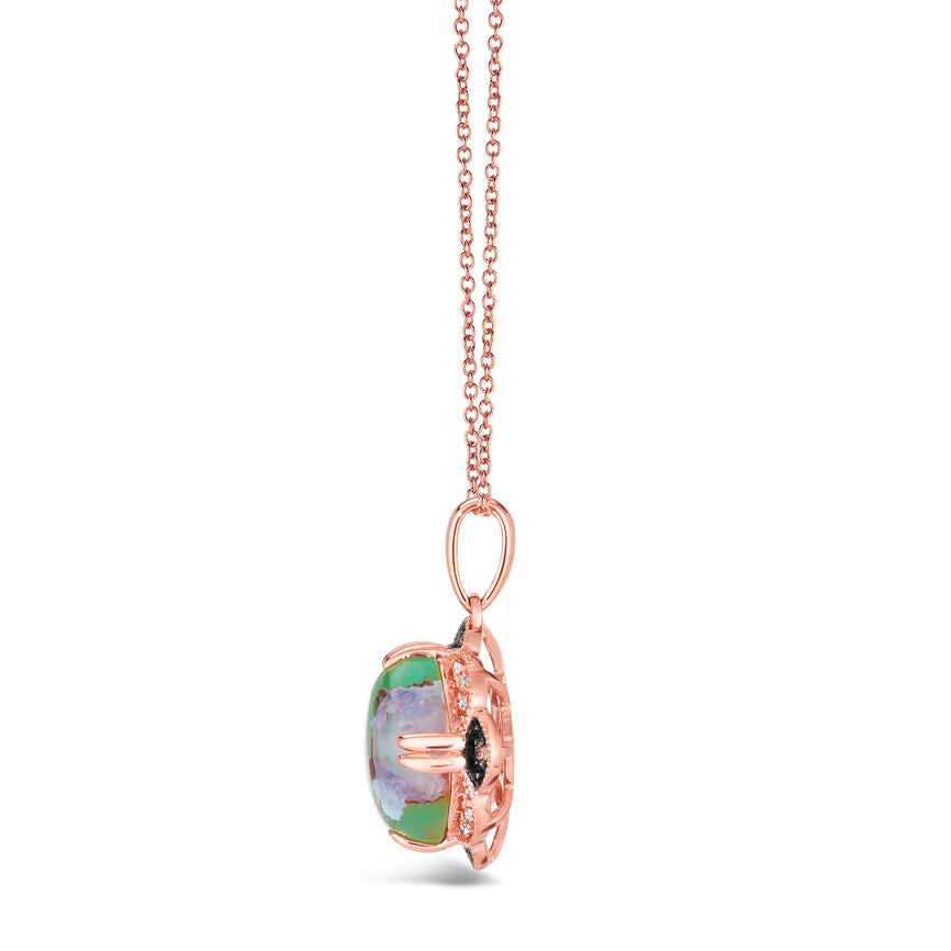 3 1/2 cts Green Aquaprase and Topaz Necklace in Sterling Silver Plated Rose Gold by Le Vian - BirthStone.com