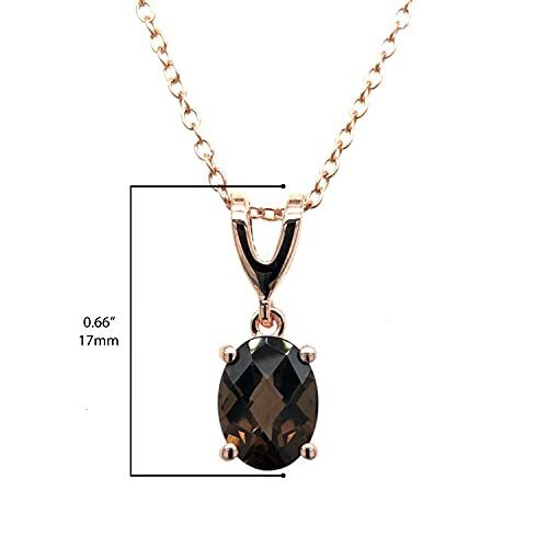 1 cts Brown Smoky Quartz Necklace in Sterling Silver Plated Rose Gold by Le Vian - BirthStone.com