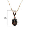 LeVian 14K Rose Gold Plated .925 Sterling Silver Oval Checkerboard Cut Brown Smoky Quartz V Bail Drop Pendant Necklace with Cable Chain - 18?