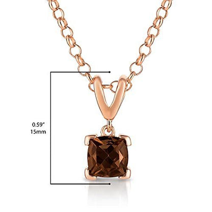 2/3 cts Brown Smoky Quartz Necklace in Sterling Silver Plated Rose Gold by Le Vian - BirthStone.com