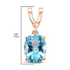 LeVian 14K Rose Gold Plated .925 Sterling Silver Oval Cut Blue Topaz V Bail Drop Pendant Necklace with Cable Chain - 18?