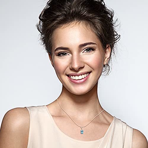 2 cts Blue Topaz Necklace in Sterling Silver Plated Rose Gold by Le Vian - BirthStone.com