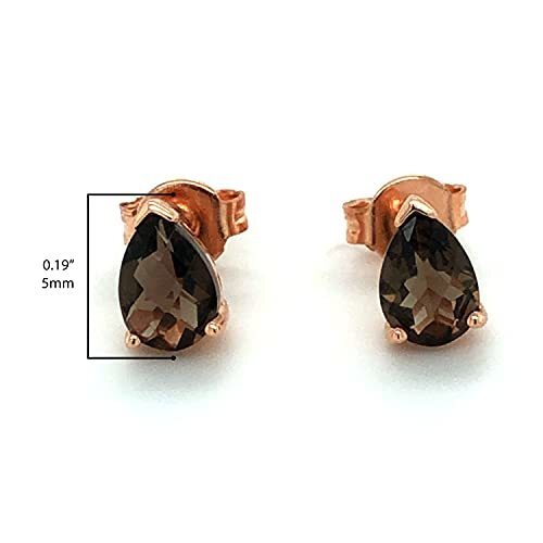 1 cts Brown Smoky Quartz Earrings in Sterling Silver Plated Rose Gold by Le Vian - BirthStone.com