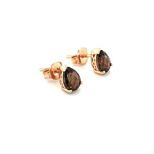 1 cts Brown Smoky Quartz Earrings in Sterling Silver Plated Rose Gold by Le Vian - BirthStone.com