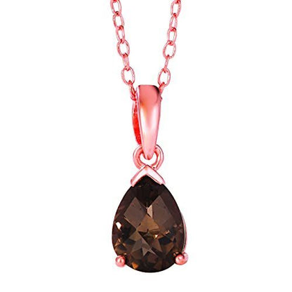 3/4 cts Brown Smoky Quartz Necklace in Sterling Silver Plated Rose Gold by Le Vian - BirthStone.com