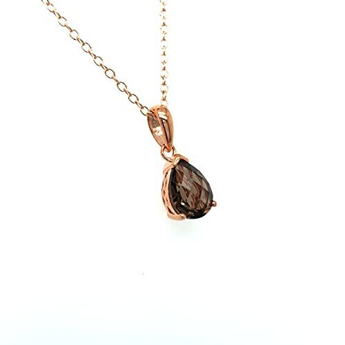 3/4 cts Brown Smoky Quartz Necklace in Sterling Silver Plated Rose Gold by Le Vian - BirthStone.com