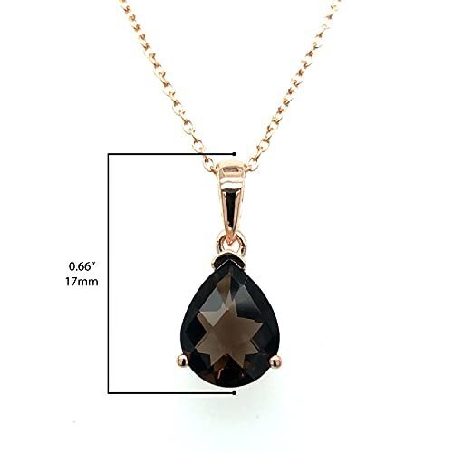 1 cts Brown Smoky Quartz Necklace in Sterling Silver Plated Rose Gold by Le Vian - BirthStone.com