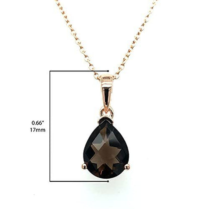 1 cts Brown Smoky Quartz Necklace in Sterling Silver Plated Rose Gold by Le Vian - BirthStone.com