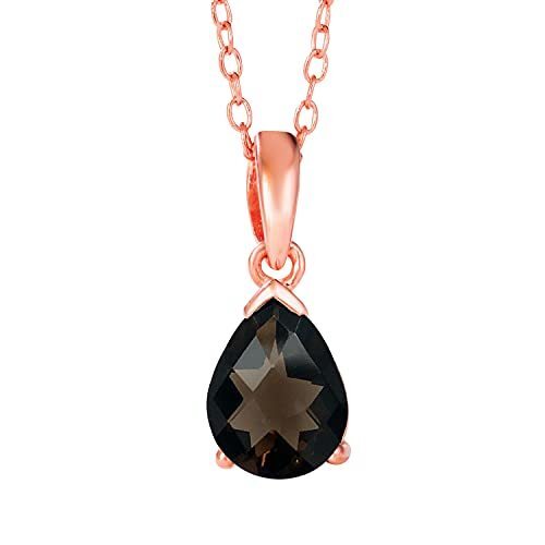 1 cts Brown Smoky Quartz Necklace in Sterling Silver Plated Rose Gold by Le Vian - BirthStone.com